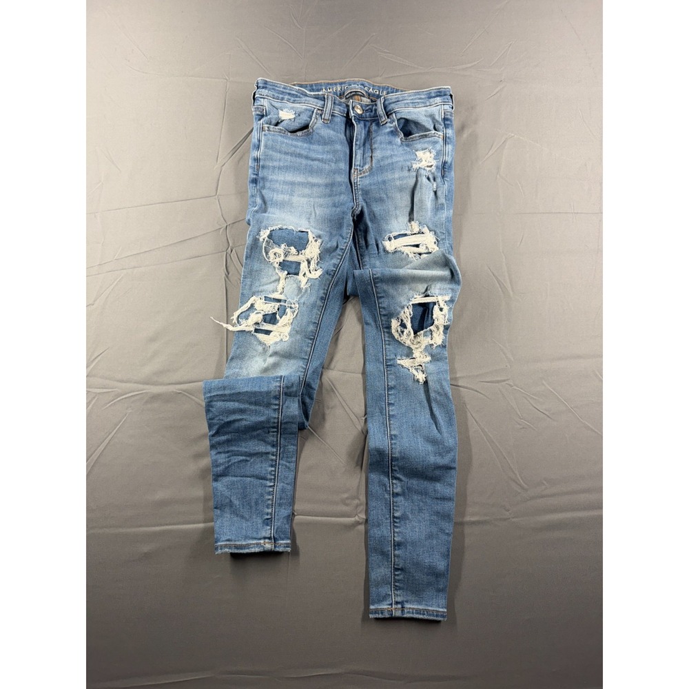 American Eagle Jegging Jeans Womens 4 Regular Next Level Stretch Distressed Ripp